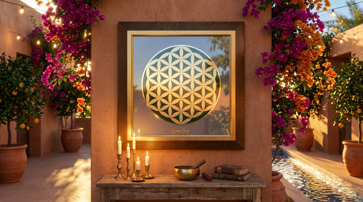 Golden Flower of Life - 24K Gold Sacred Geometry